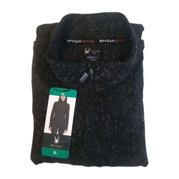 SPYDER Women's XL Half Zip Stretch Fleece Mock Neck Active Top Zip Pocket NWT - Picture 6 of 16